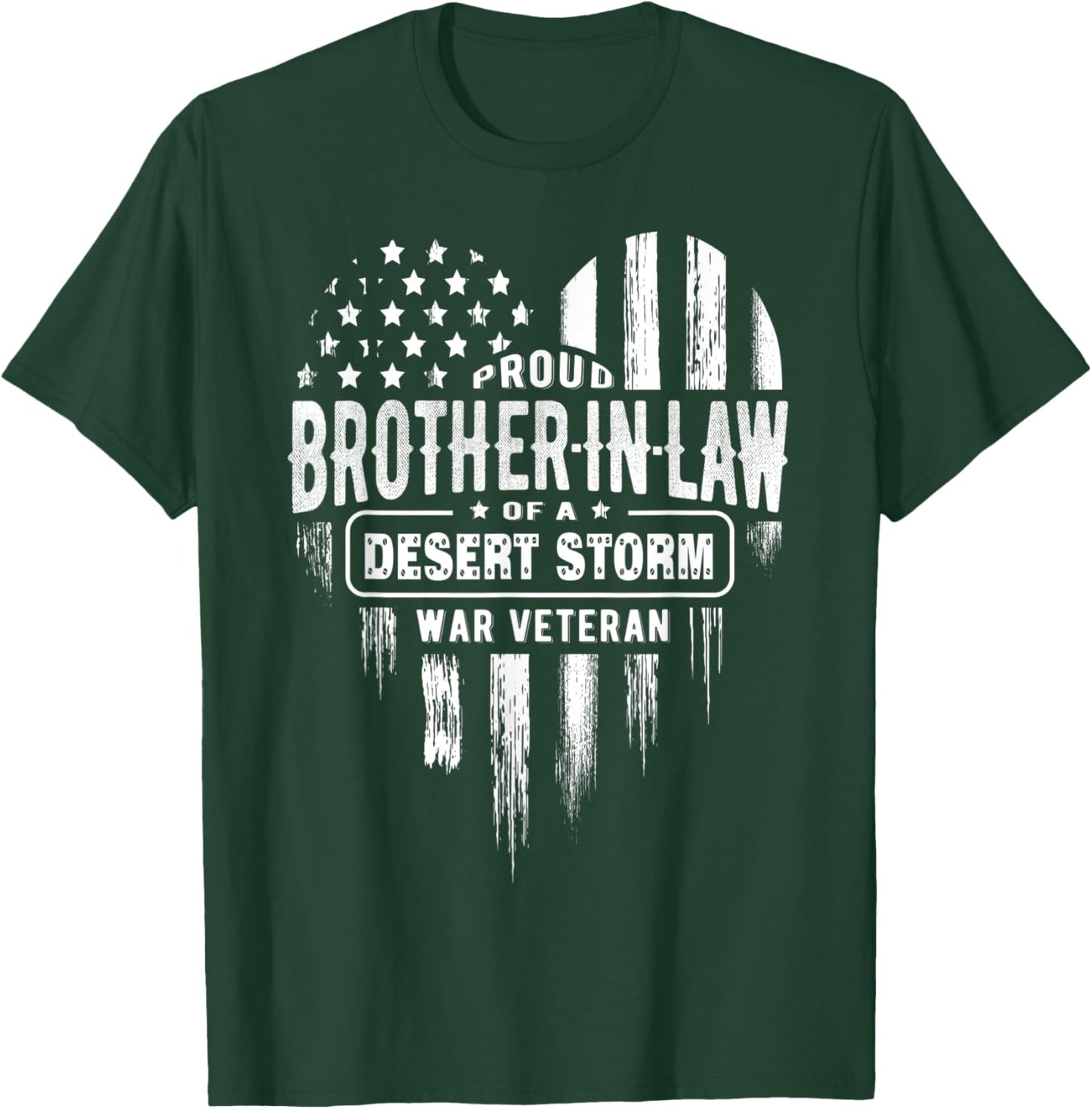 Proud Brother In Law Desert Storm War Veteran American Flag T-Shirt - T-Shirt | Forest