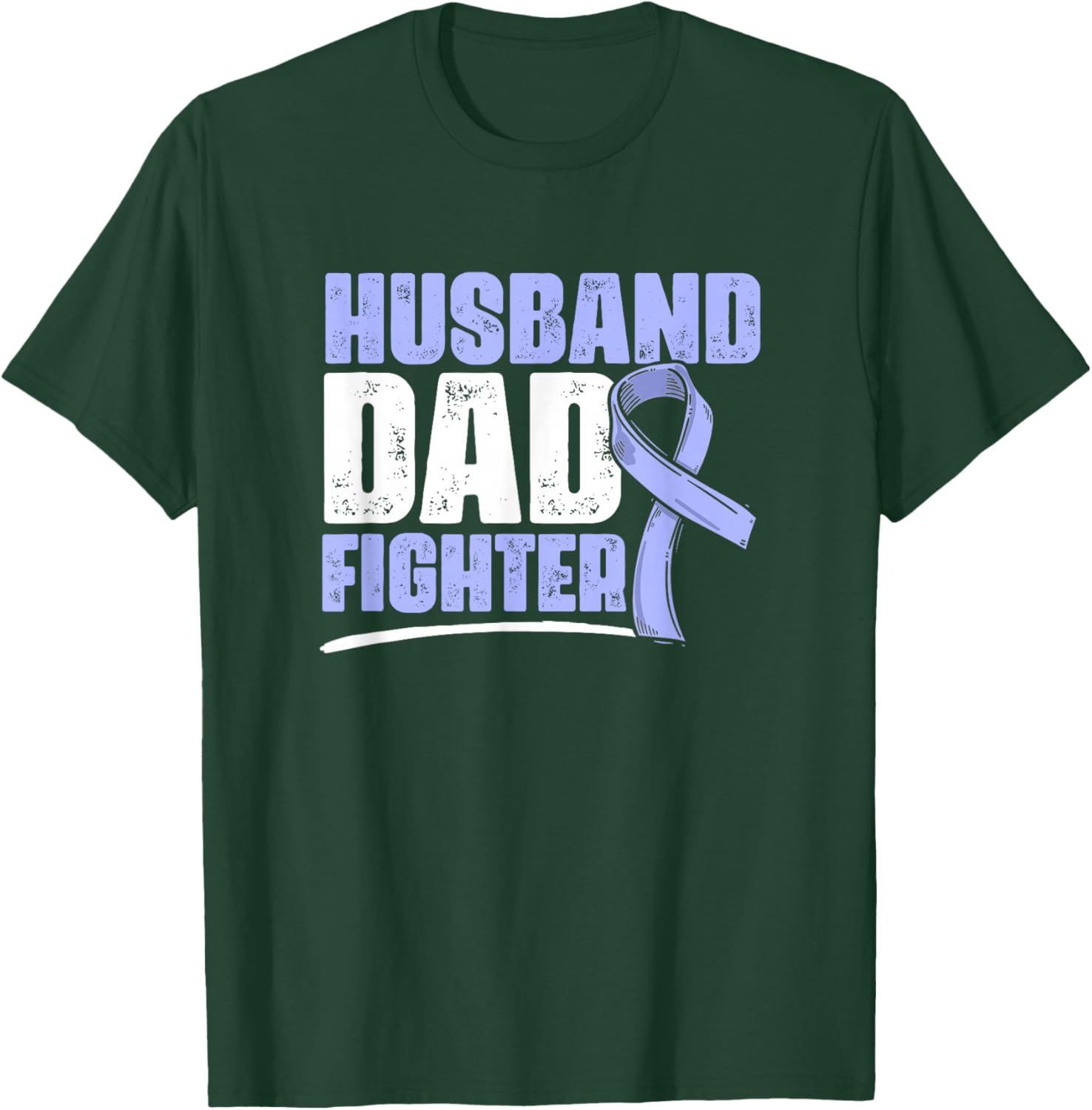 Husband Dad Fighter Esophagus Esophageal Cancer Awareness T-Shirt - T-Shirt | Forest