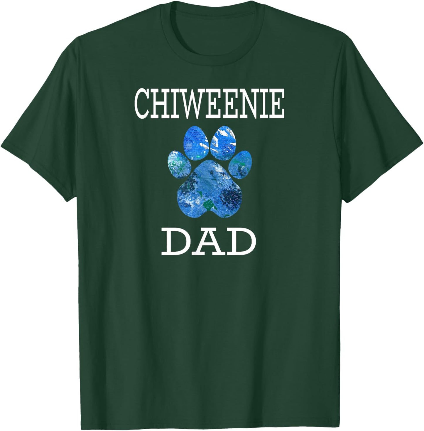 Chiweenie Dad Dog Shirt | Paw Print T-Shirt - T-Shirt | Forest
