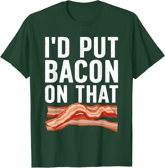 Cute Bacon Design Women Kids Cured Pork Bacon Lover T-Shirt - T-Shirt | Forest