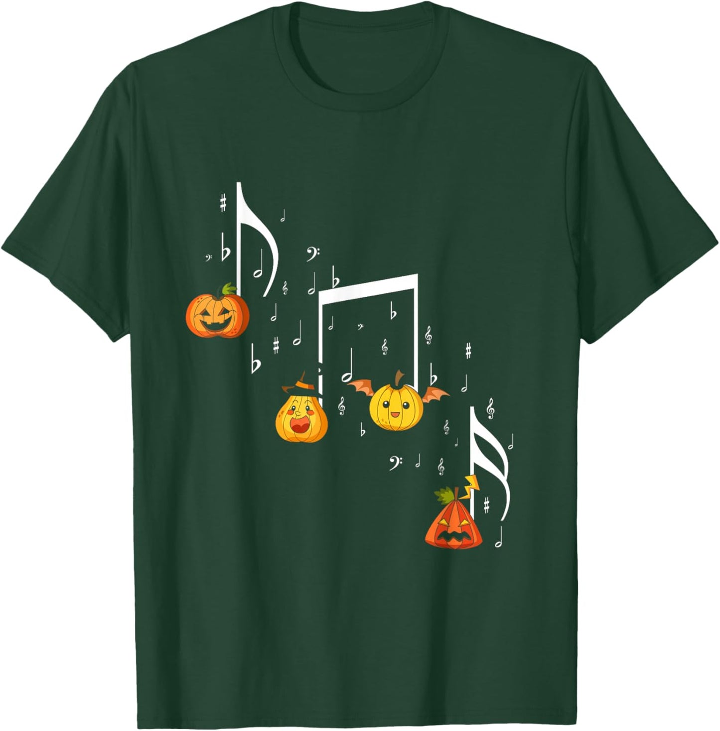 Music Note Pumpkin Fall Music Teacher Halloween Costume T-Shirt - T-Shirt | Forest