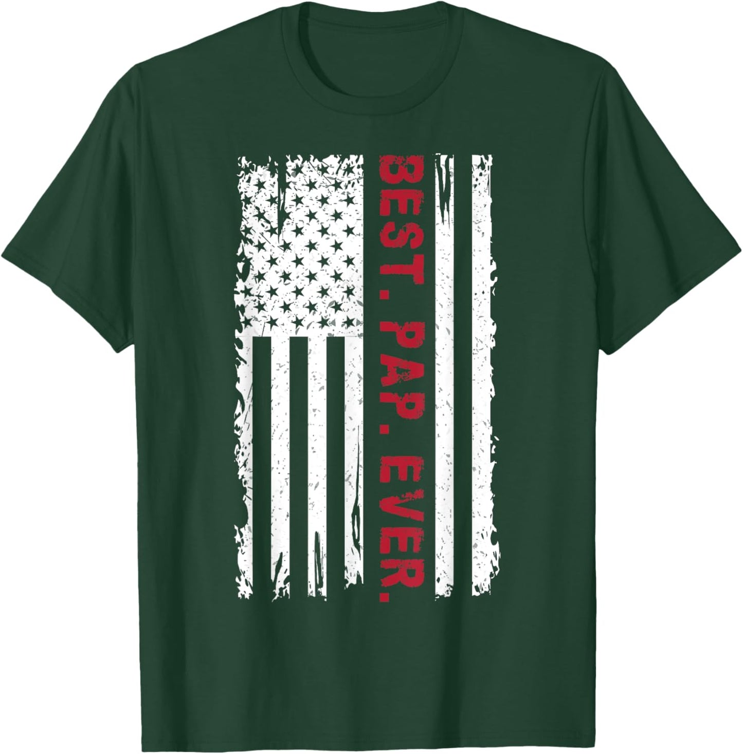 US Flag Best Pap Ever Father's Day Daddy Grandpa Vintage T-Shirt - T-Shirt | Forest