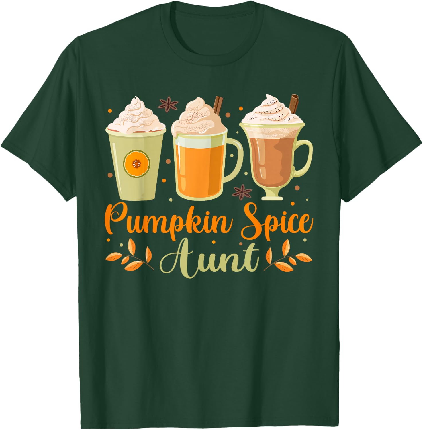 Funny Pumpkin Spice Aunt Shirts, Autumn Fall Aunt T-Shirt - T-Shirt | Forest