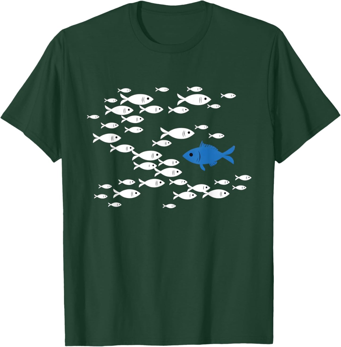 Fish Swim Against The Current In The Sea T-Shirt - T-Shirt | Forest
