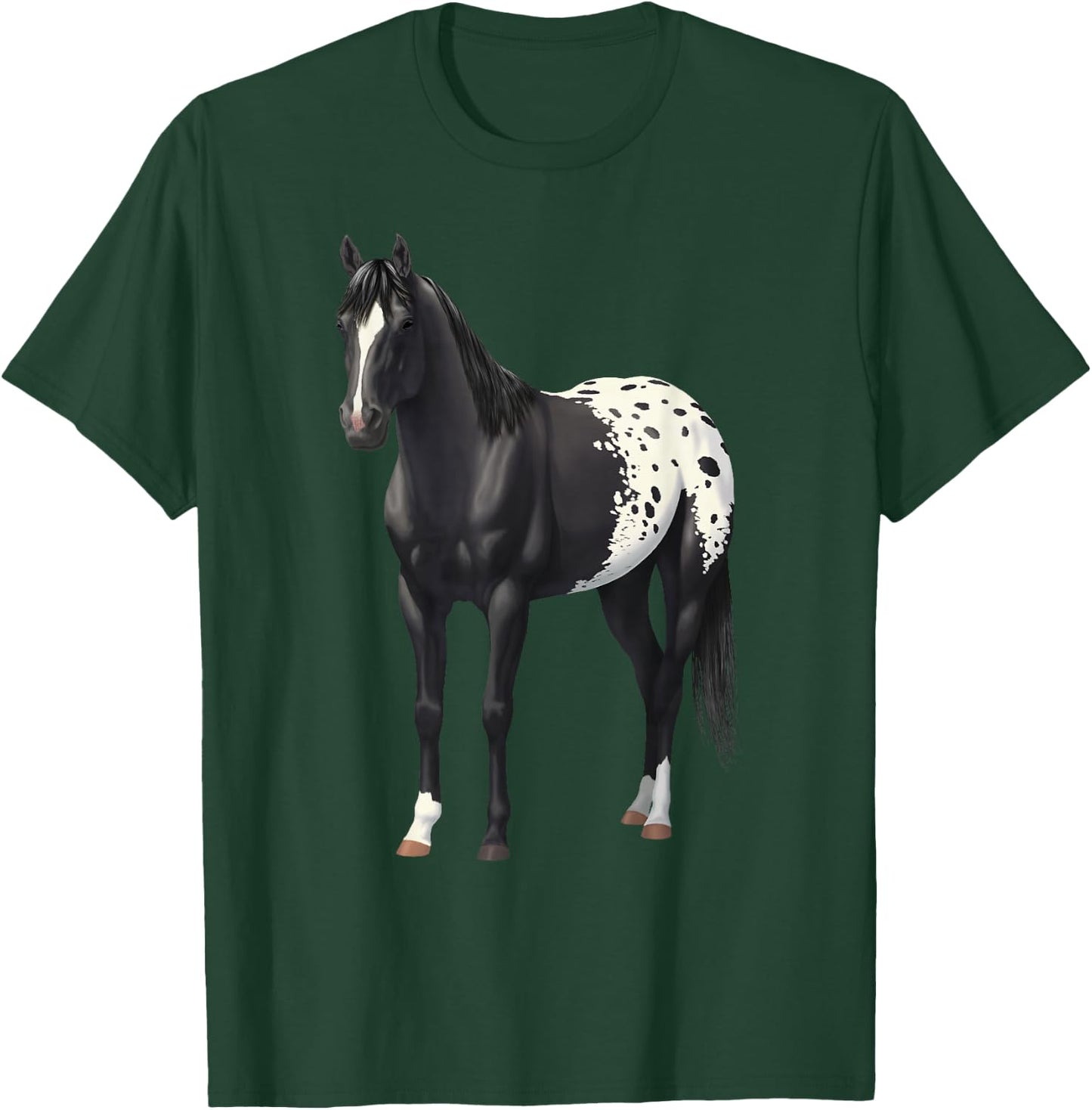 Beautiful Black Blanket Appaloosa Horse Lover Gift T-Shirt - T-Shirt | Forest