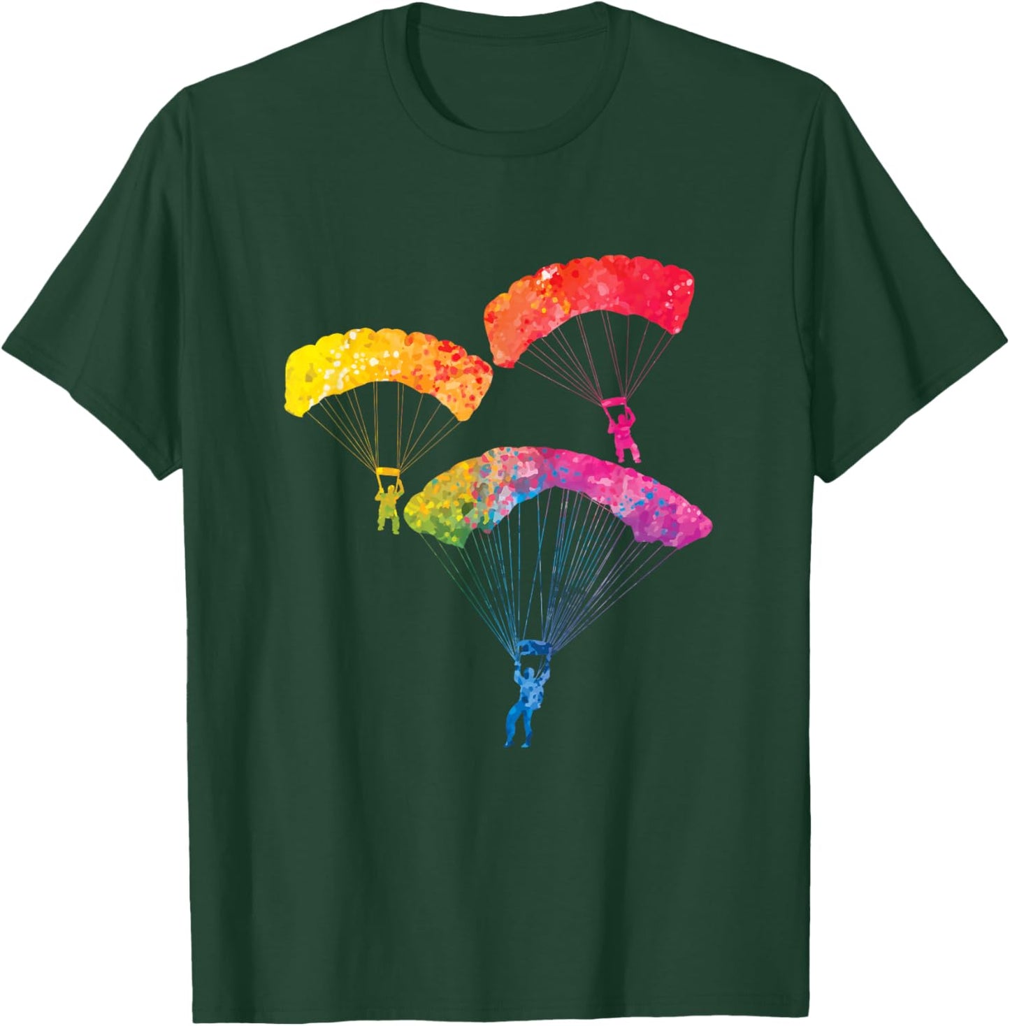 Rainbow Color Parachute Skydiving Gift Skydiver T-Shirt - T-Shirt | Forest