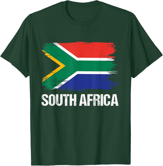 South Africa Flag Pride Patriotic Born South African Gift T-Shirt - T-Shirt | Forest