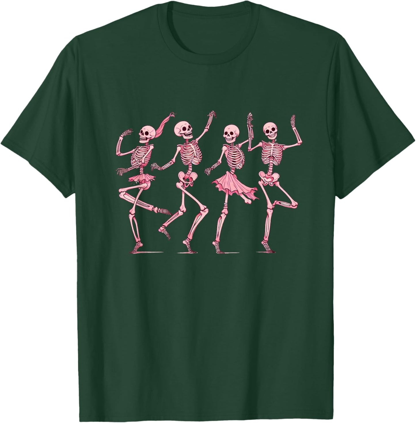 Pink Dancing Skeletons Dance Day Of Dead Halloween Women T-Shirt - T-Shirt | Forest