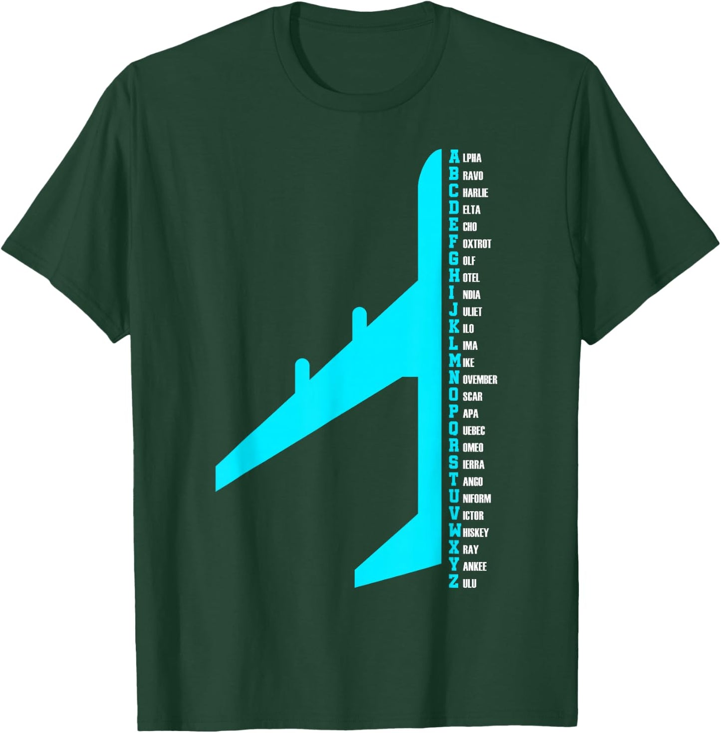 Phonetic Alphabet Pilot Airplane Funny Aviator Lover T-Shirt - T-Shirt | Forest