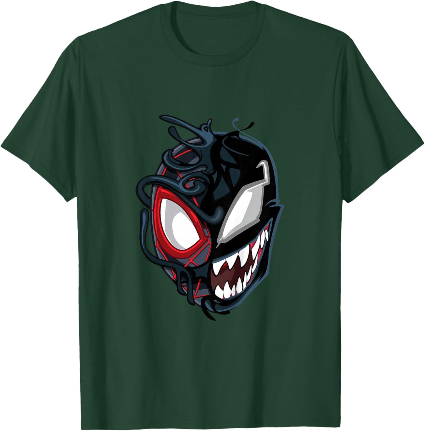 Kids Marvel Spider-Man Classic Venom Miles Morales Split Mask T-Shirt - T-Shirt | Forest