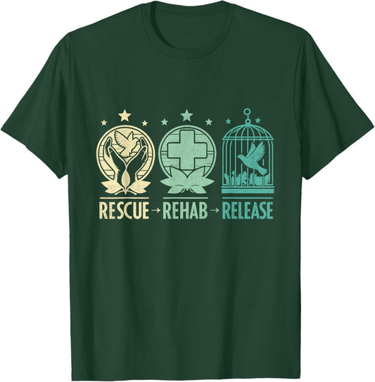 Rescue, Rehab, Release Wildlife Conservation & Care , Small, Black T-Shirt - T-Shirt | Forest
