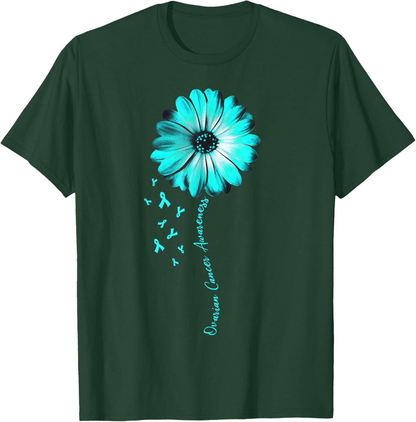Daisy Flower Ovarian Cancer Awareness Gifts T-Shirt - T-Shirt | Forest
