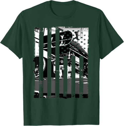 Funny Car Guy Gift - Horsepower American Flag Muscle Car