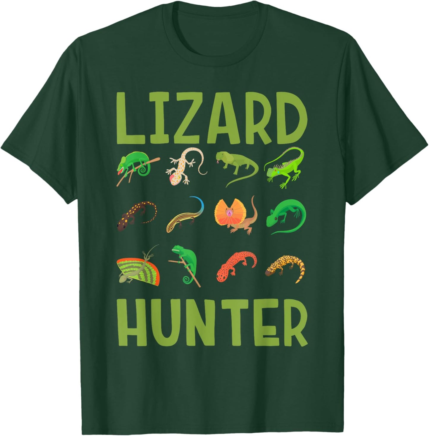 Lizard Hunter Reptile Kids Bearded Dragon Lizards T-Shirt - T-Shirt | Forest