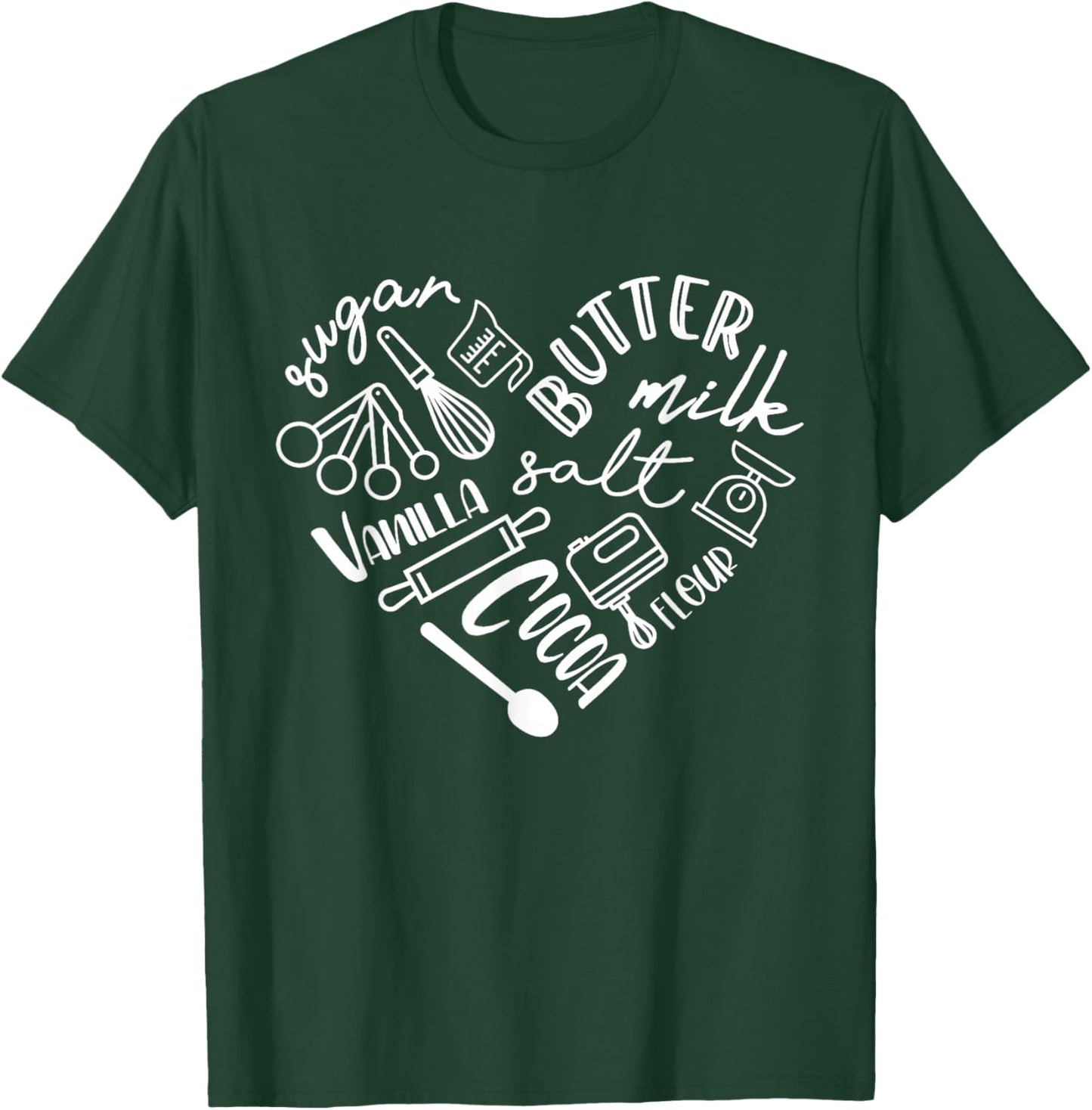 Baking Heart Shirt For Baker Pastry Chef Or Cook T-Shirt - T-Shirt | Forest