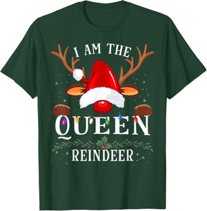 I Am The Queen Reindeer Christmas Family T-Shirt - T-Shirt | Forest