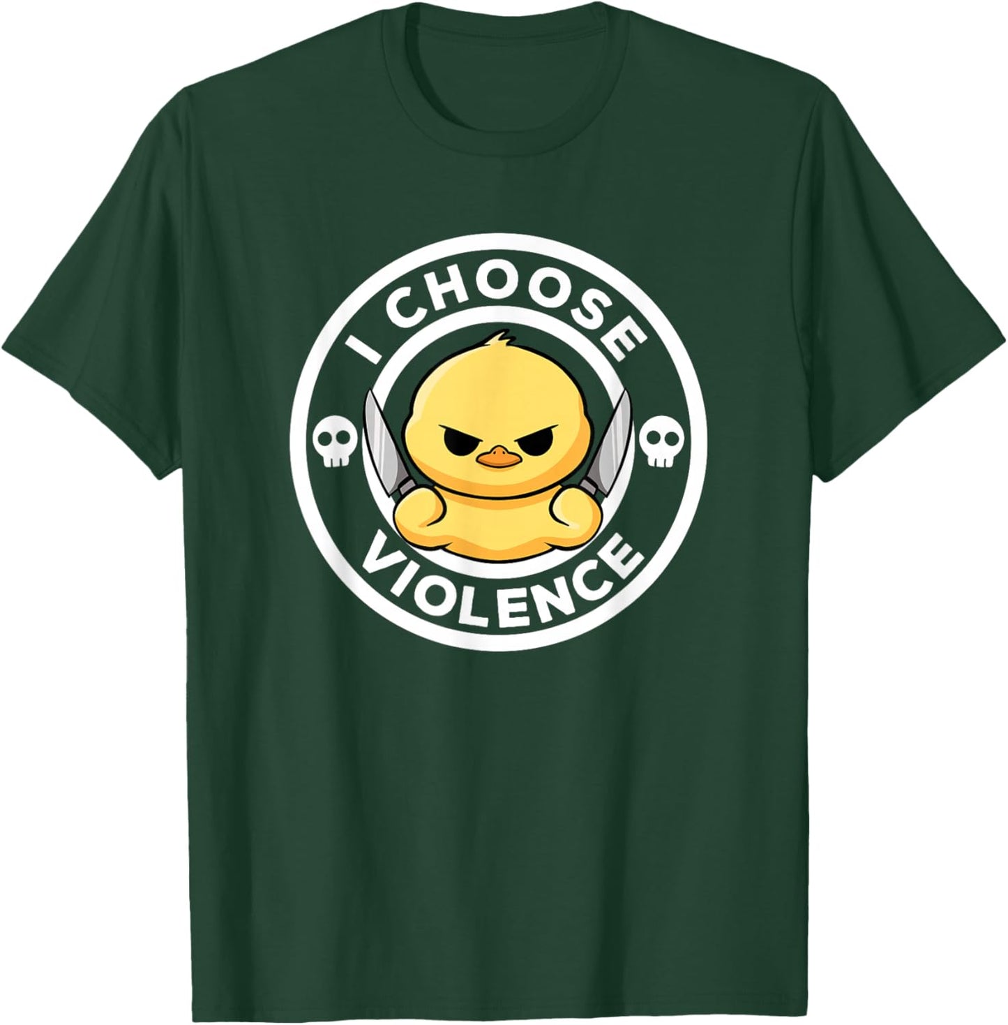 I Choose Violence Today Duck Irony And Sarcasm Funny Duck T-Shirt - T-Shirt | Forest
