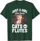 Flten-Geschenke Cat Plays Flute - Men's Black Small Classic Fit Short Sleeve - Flute Player - Casual Vacation Wear - Cute Theme T-Shirt - T-Shirt | Forest