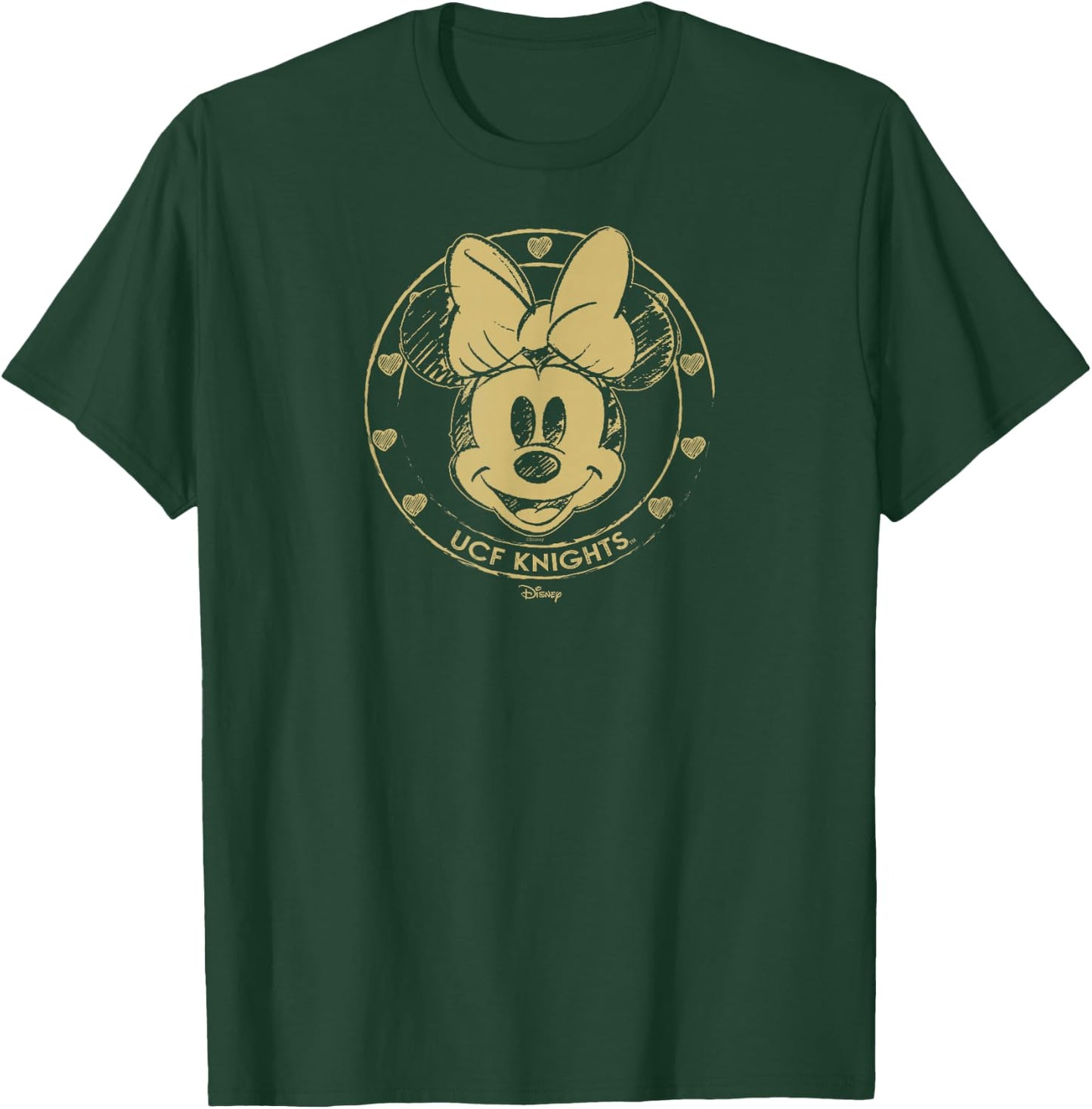 Central Florida Golden Knights Minnie Mouse Sketch Dark Gray T-Shirt - T-Shirt | Forest