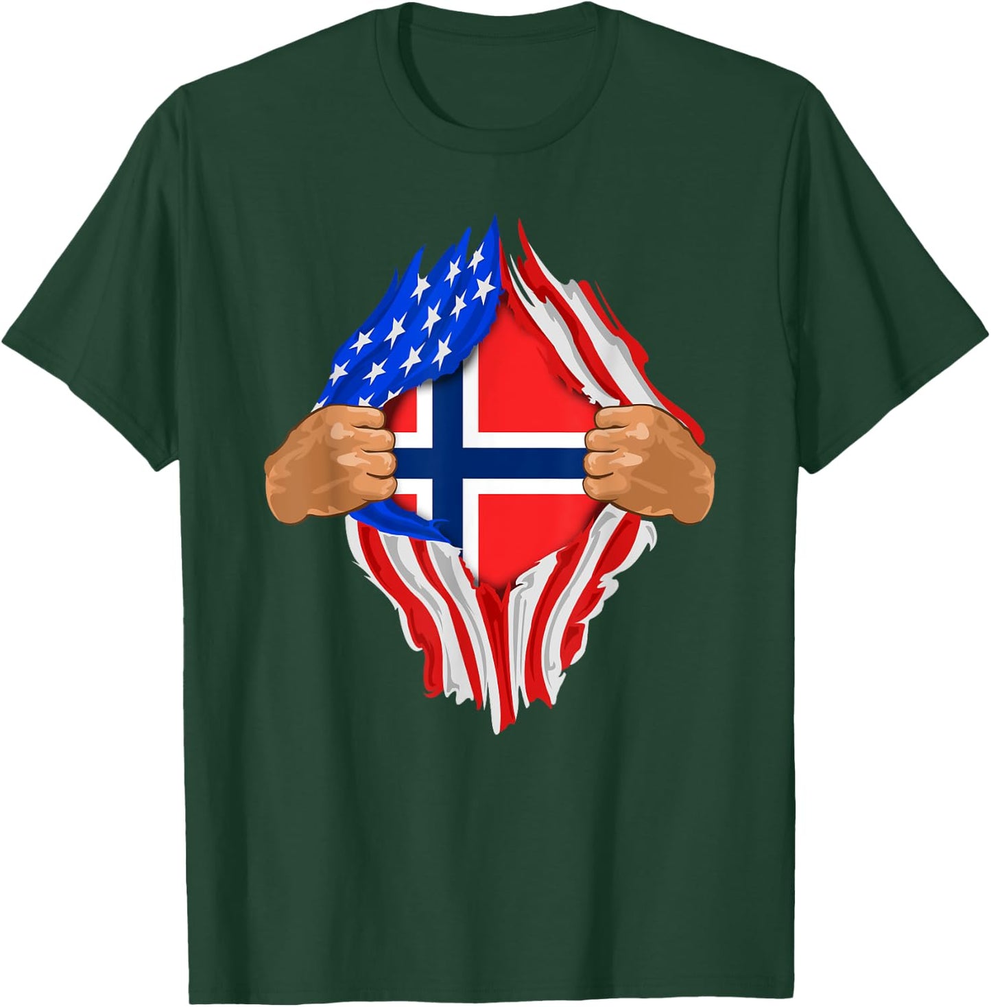 Norwegian Blood Inside Me | Norway Flag Gift T-Shirt - T-Shirt | Forest