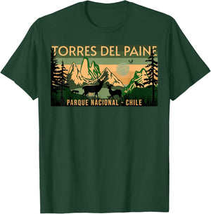 Parque Nacional Torres del Paine Chile , Small, Black T-Shirt - T-Shirt | Forest