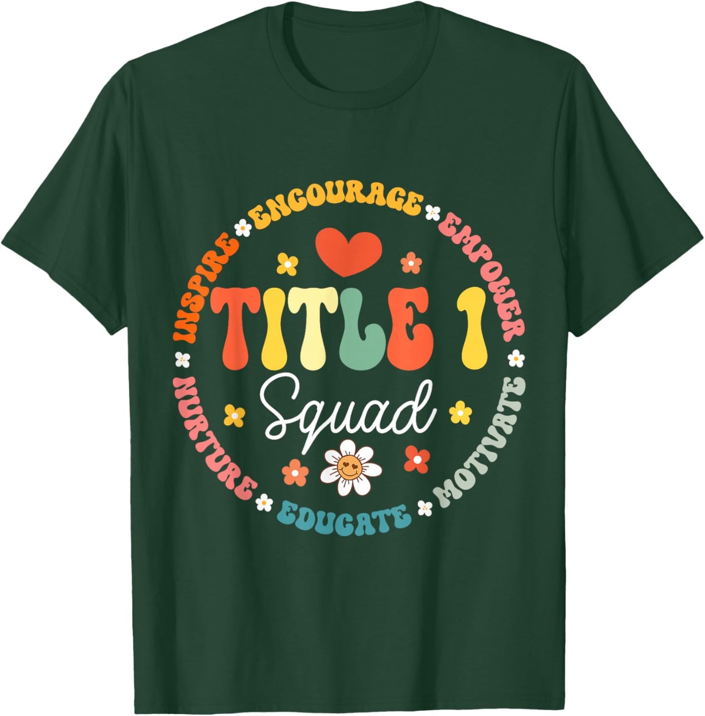 Groovy Title 1 squad cute title 1 Reading teacher T-Shirt - T-Shirt | Forest