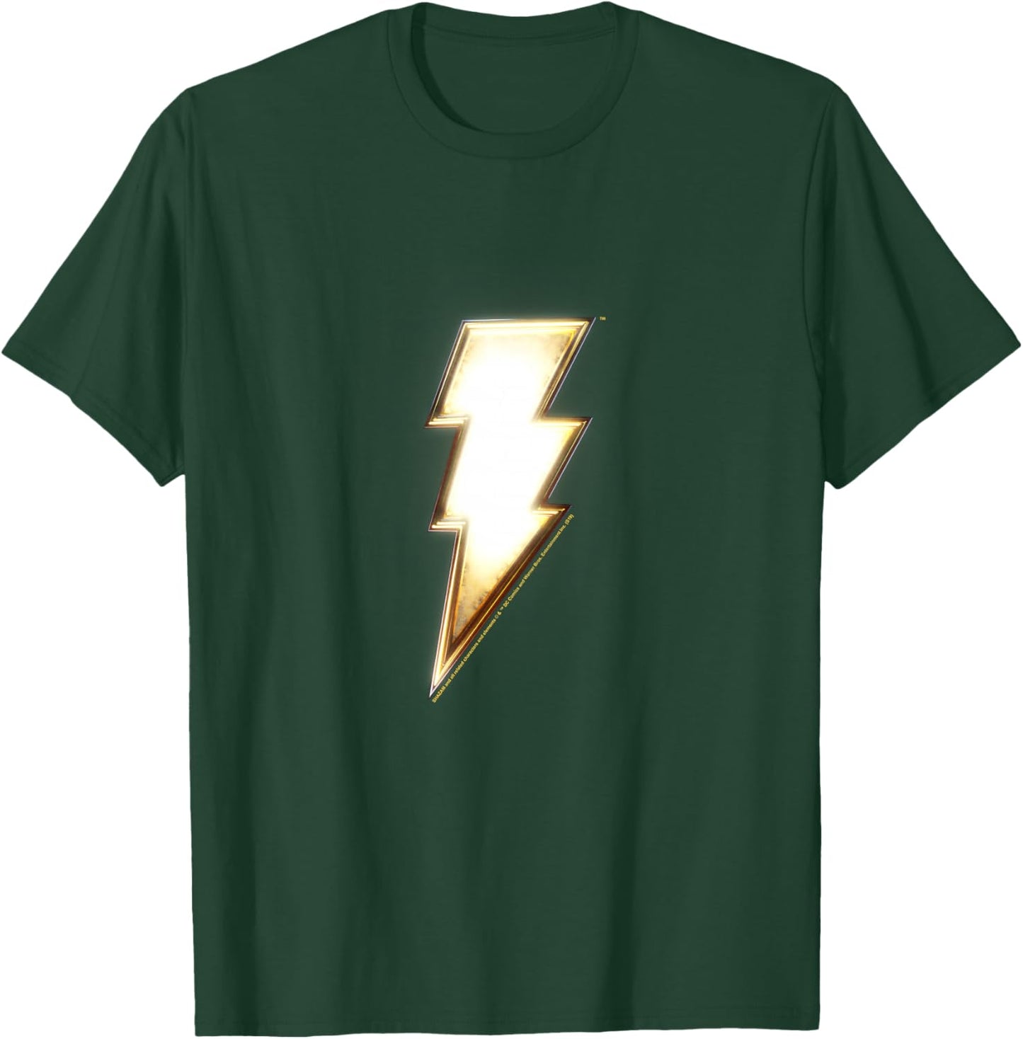 Kids Shazam! Vintage Gold Lightning Center Super Hero Youth Logo T-Shirt - T-Shirt | Forest