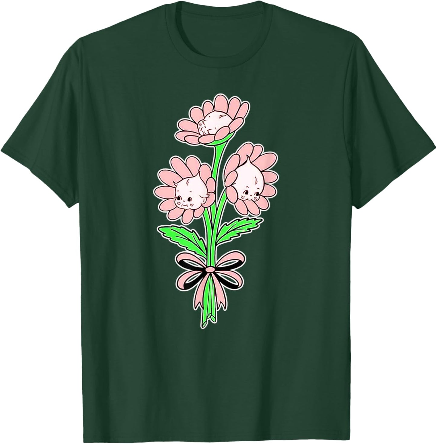 Kewpie Baby Flower Bouquet Spring Flowers T-Shirt - T-Shirt | Forest