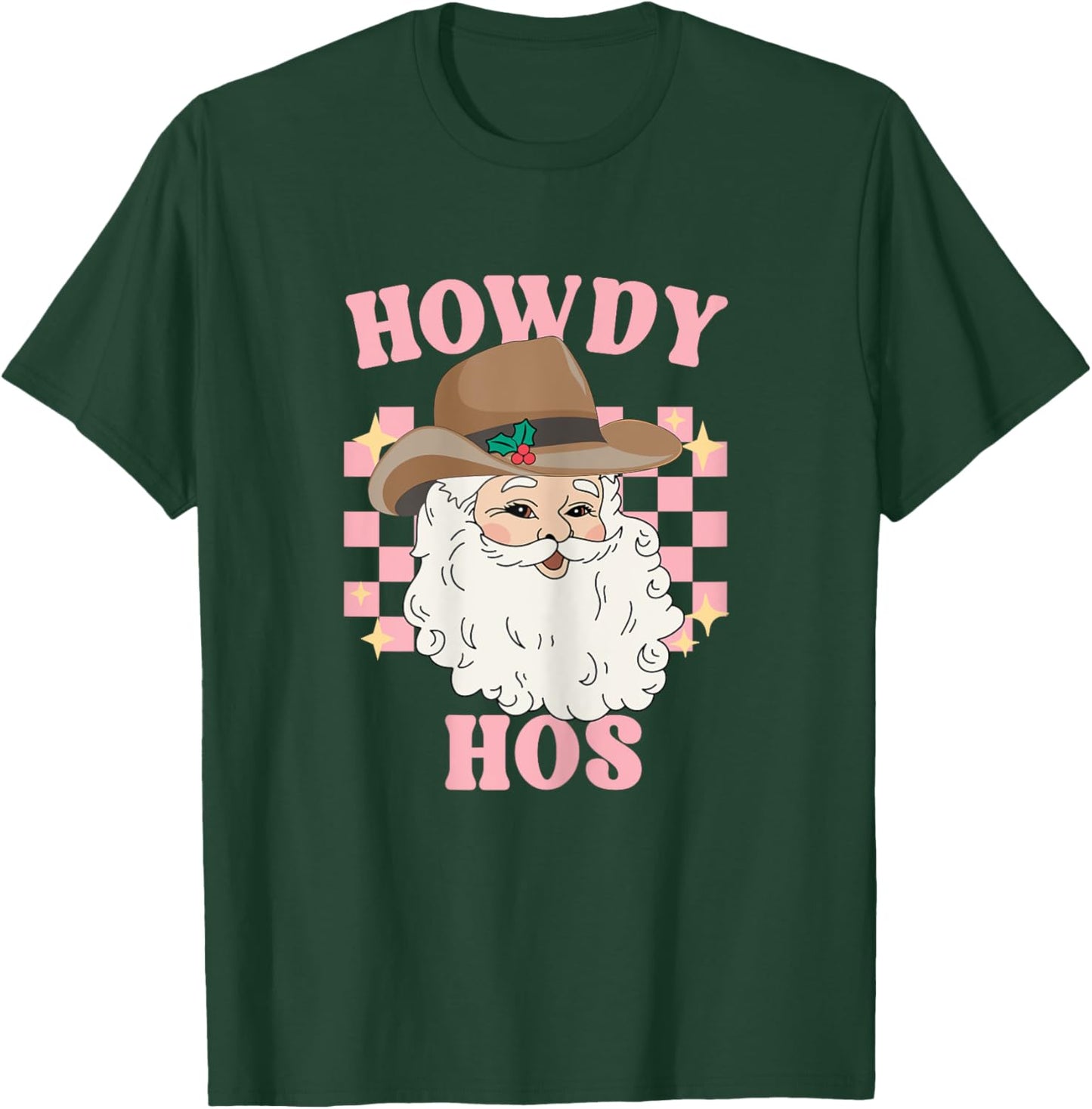 Country Cowboy Christmas Howdy Hos Groovy Western Santa T-Shirt - T-Shirt | Forest