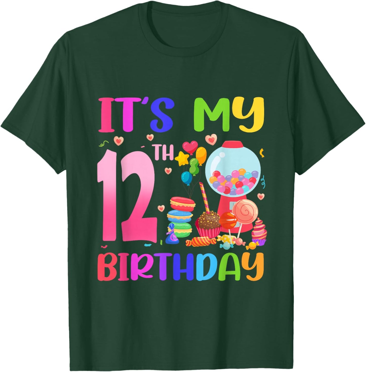 It's My 12th Birthday Girl Candy Candyland 12 Year Old T-Shirt - T-Shirt | Forest