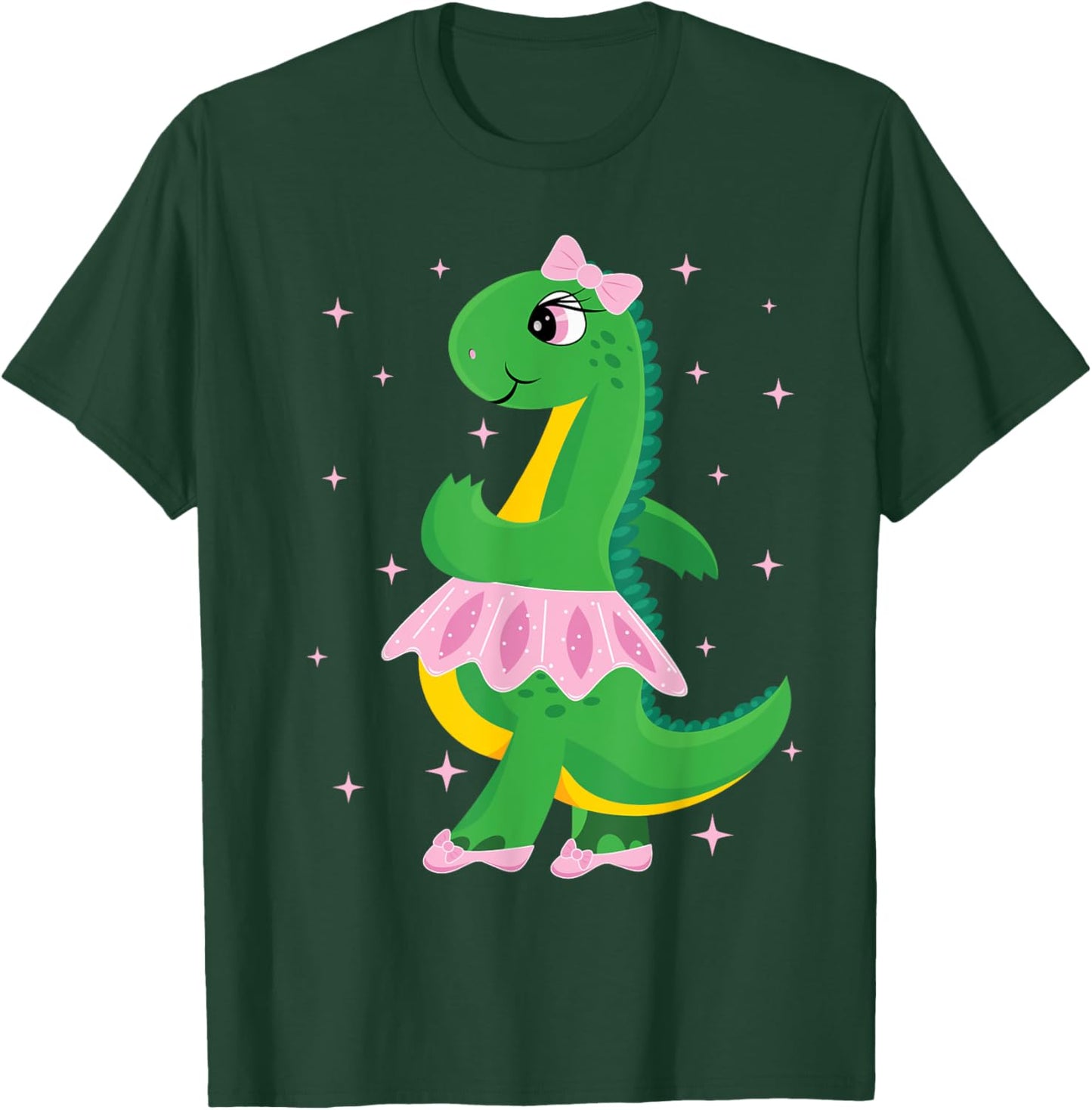 Cute Dinosaur Ballerina in Tutu T-Shirt - T-Shirt | Forest