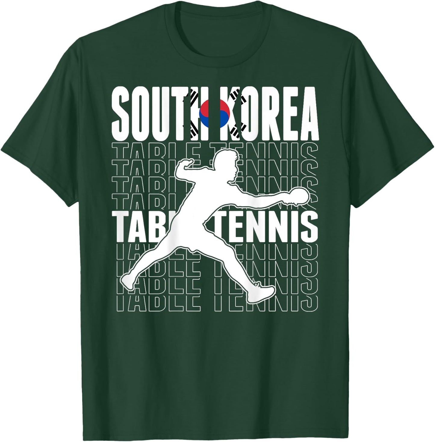 South Korea Table Tennis Fans Jersey Korean Flag Ping Pong T-Shirt - T-Shirt | Forest