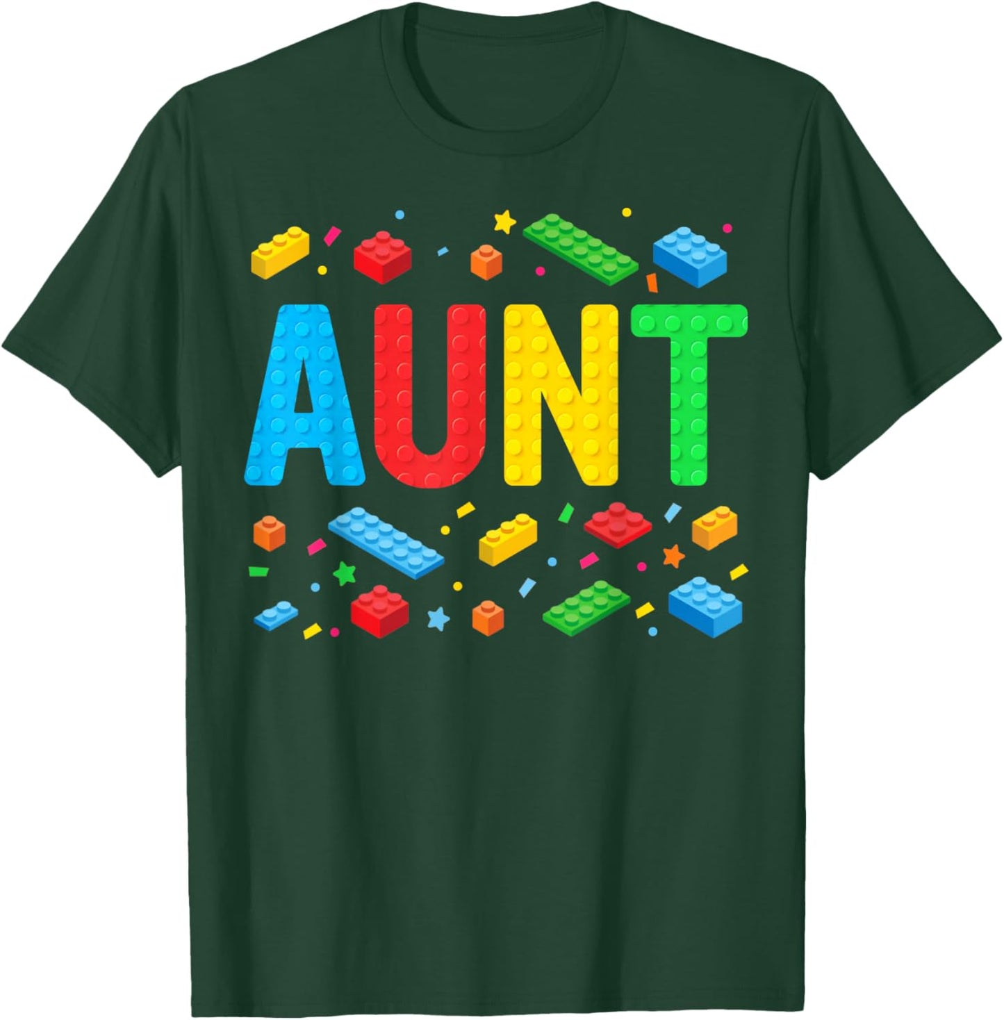 Aunt Master Builder Building Bricks Blocks Family Matching T-Shirt - T-Shirt | Forest