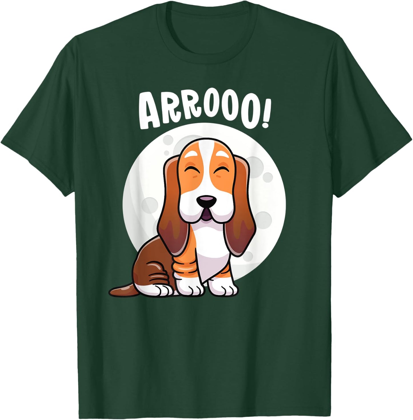 Howling Basset Hound Howl Moon Kawaii Dog Women Kids T-Shirt - T-Shirt | Forest