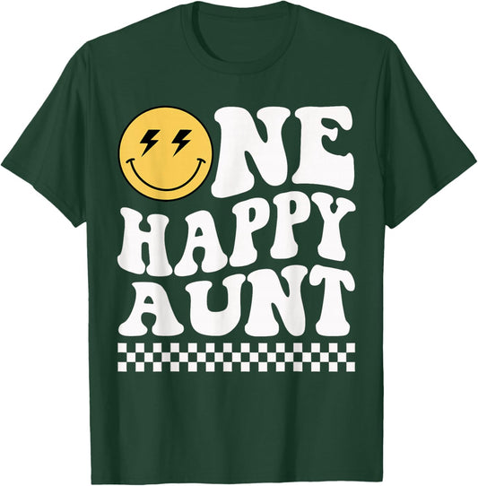 One Happy Dude Aunt 1st Birthday Family Matching T-Shirt - T-Shirt | Forest