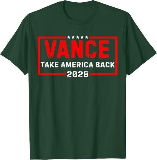 Vance 2028 President US Flag Vintage Election Campaign 28 T-Shirt - T-Shirt | Forest