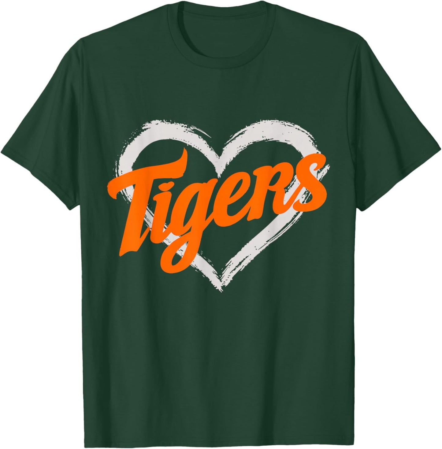 Vintage Tigers Heart Throwback Retro T-Shirt - T-Shirt | Forest