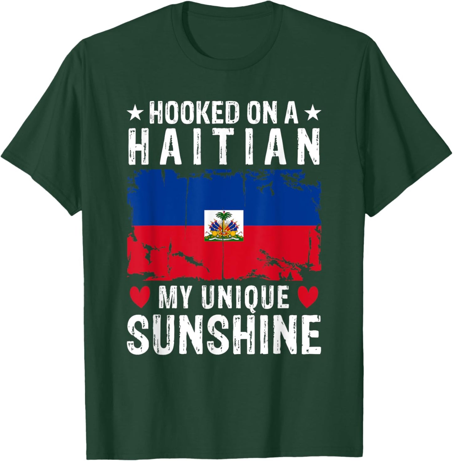Haitian Boyfriend Girlfriend Wife Husband Haiti Flag T-Shirt - T-Shirt | Forest