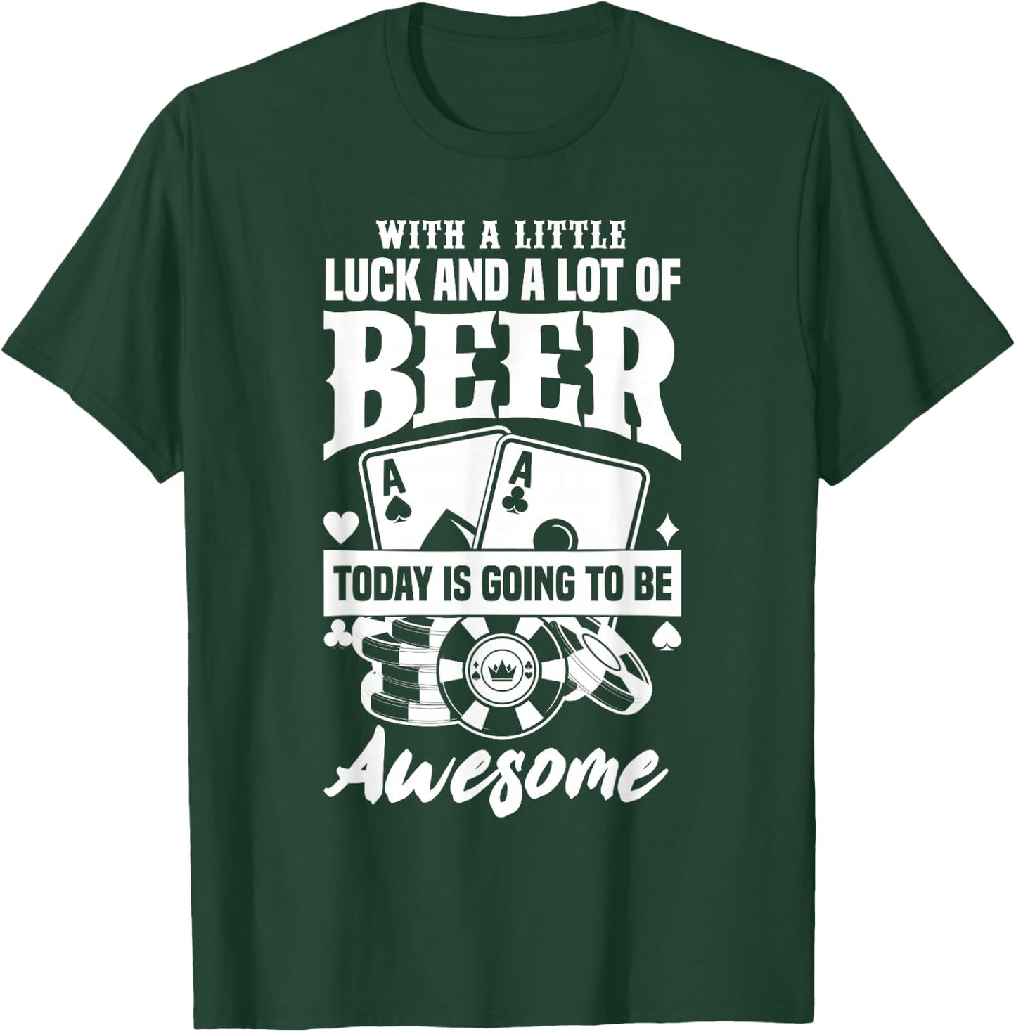 Funny Slot Machine Beer Casino Las Vegas Gambling Gambler T-Shirt - T-Shirt | Forest