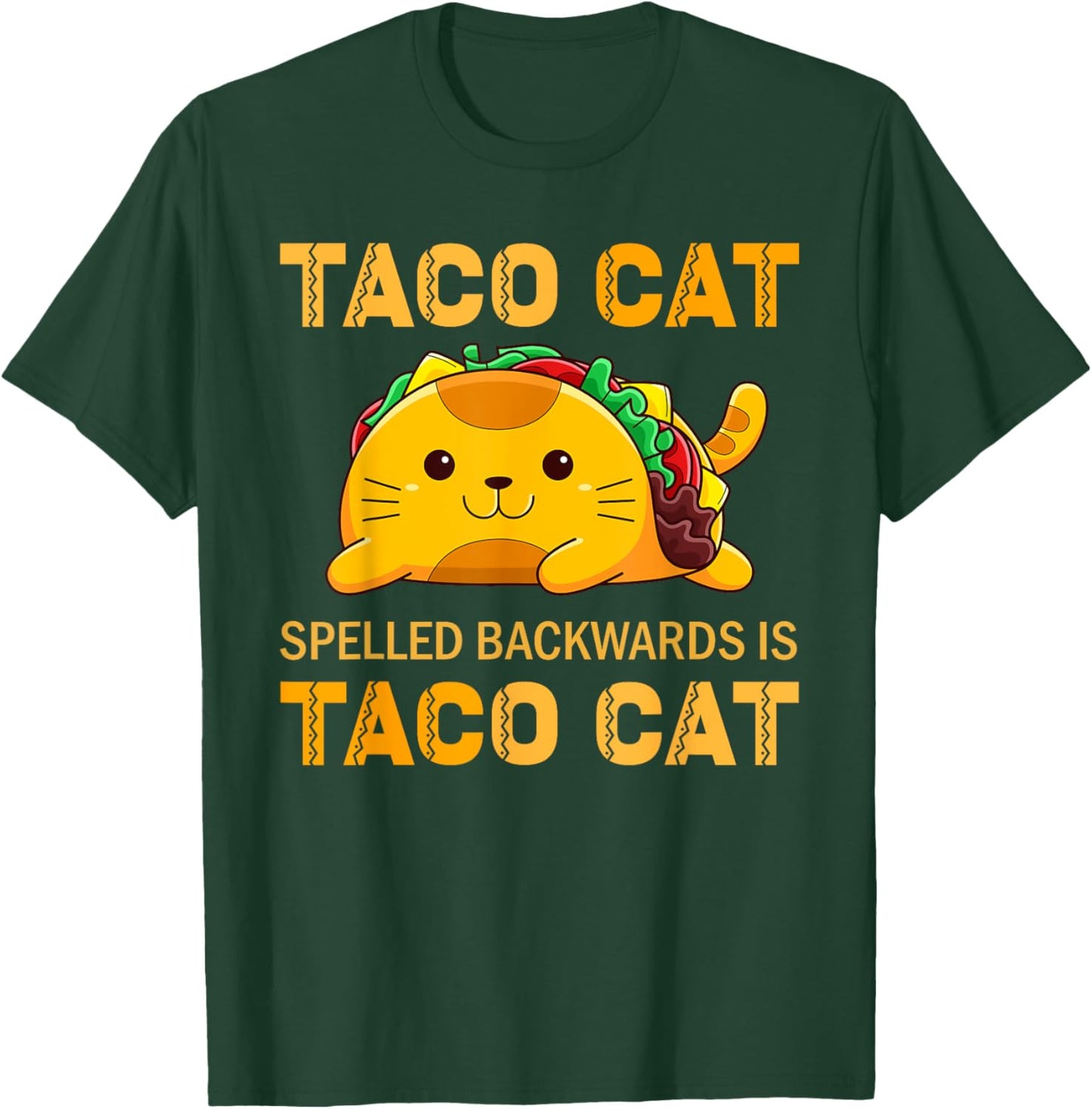 TacoCat for Kids Taco Cat Cinco de Mayo TacoCat Kids Cat T-Shirt - T-Shirt | Forest
