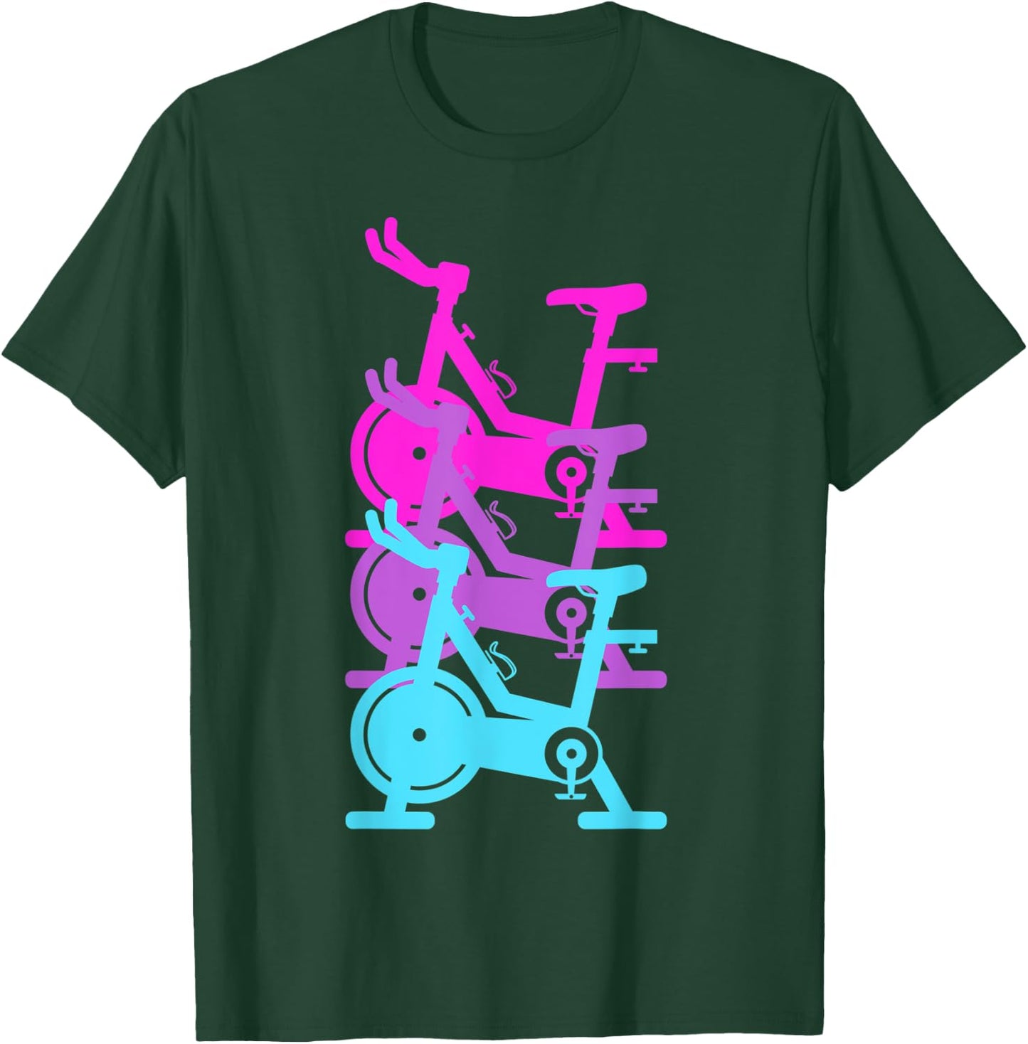 Cool Spin Class Gym Workout Spinning Exercise Bike Cycling T-Shirt - T-Shirt | Forest