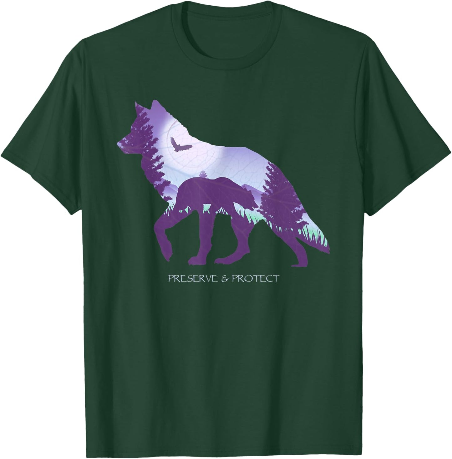 Preserve And Protect Vintage National Park Wolf Bear Eagle T-Shirt - T-Shirt | Forest