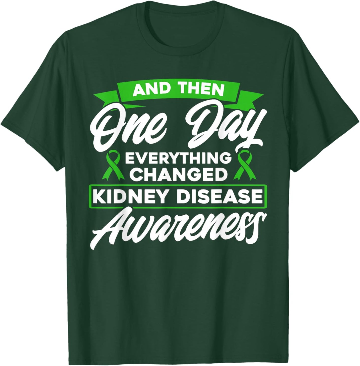 Kidney Disease Awareness Month Everything has changed kidney disease awareness - Women's Black Modern Bow Collarless Short Sleeve - Small T-Shirt - T-Shirt | Forest