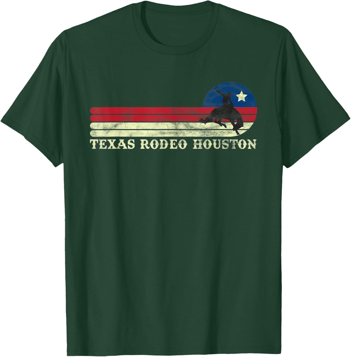 Houston Texas Rodeo Western Vintage Cowboy T-Shirt - T-Shirt | Forest