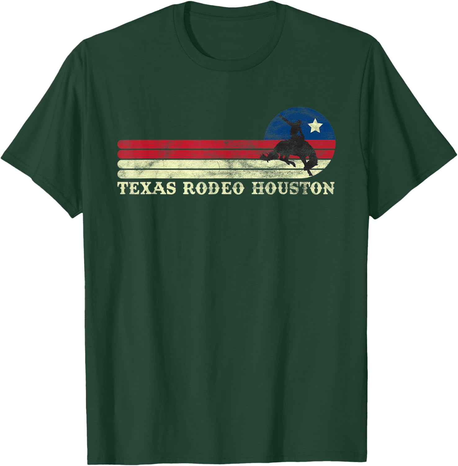 Houston Texas Rodeo Western Vintage Cowboy T-Shirt - T-Shirt | Forest