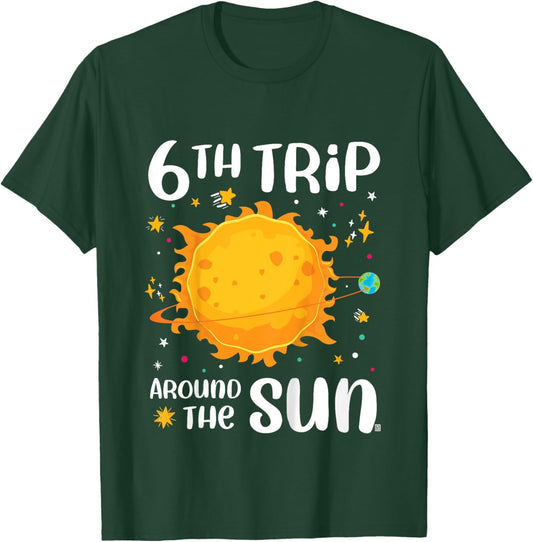 6th Birthday 6th Trip Around The Sun T-Shirt - T-Shirt | Forest