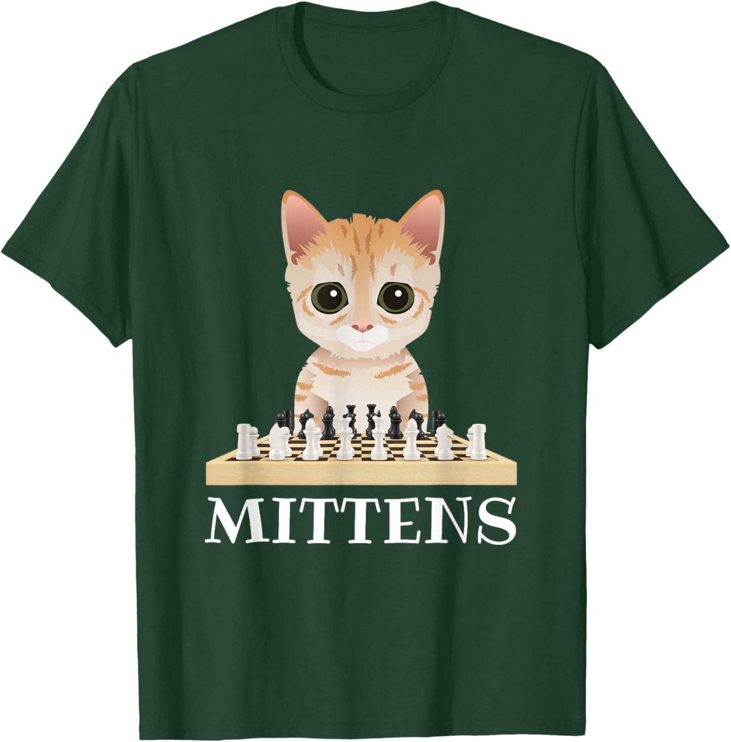Mittens Cat Playing Chess Game Women T-Shirt - T-Shirt | Forest