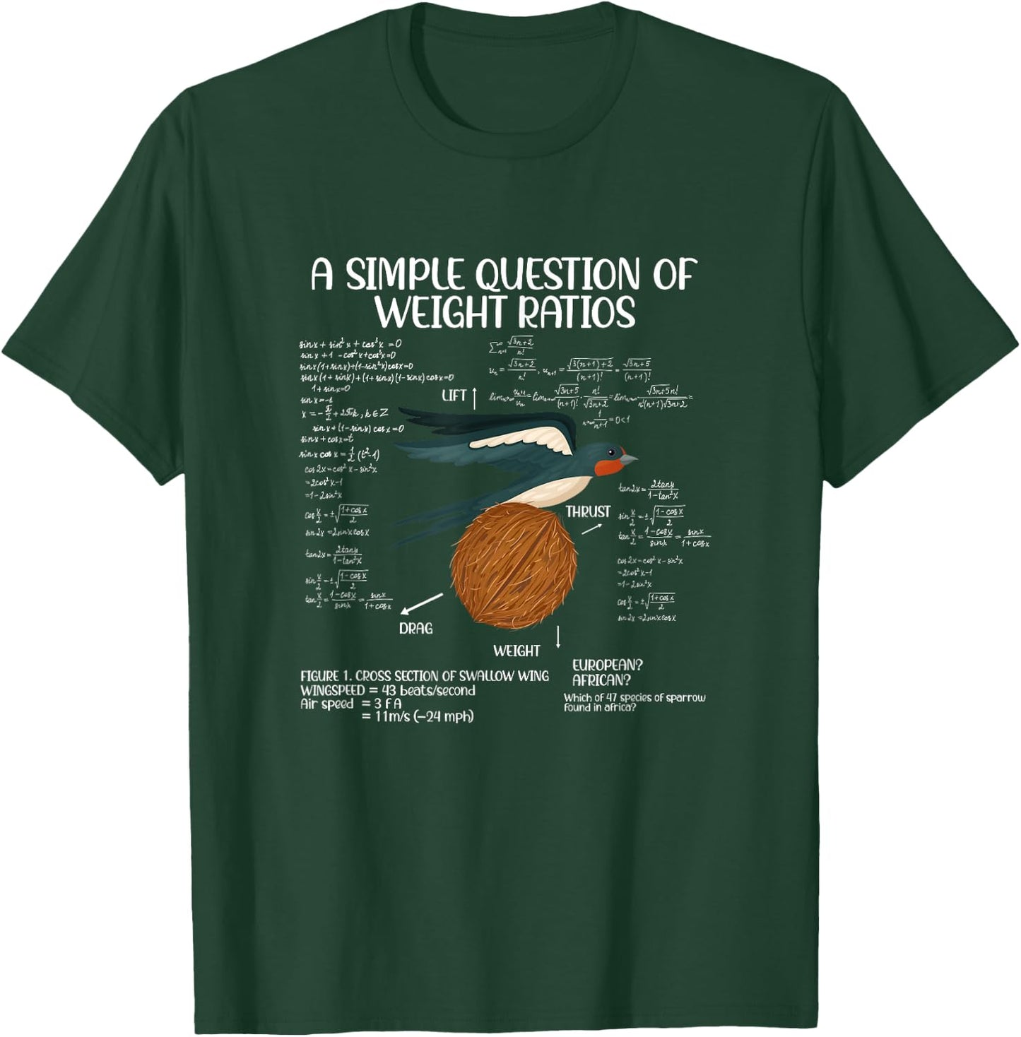 A Simple Question of Weight Ratios Math Teacher T-Shirt - T-Shirt | Forest