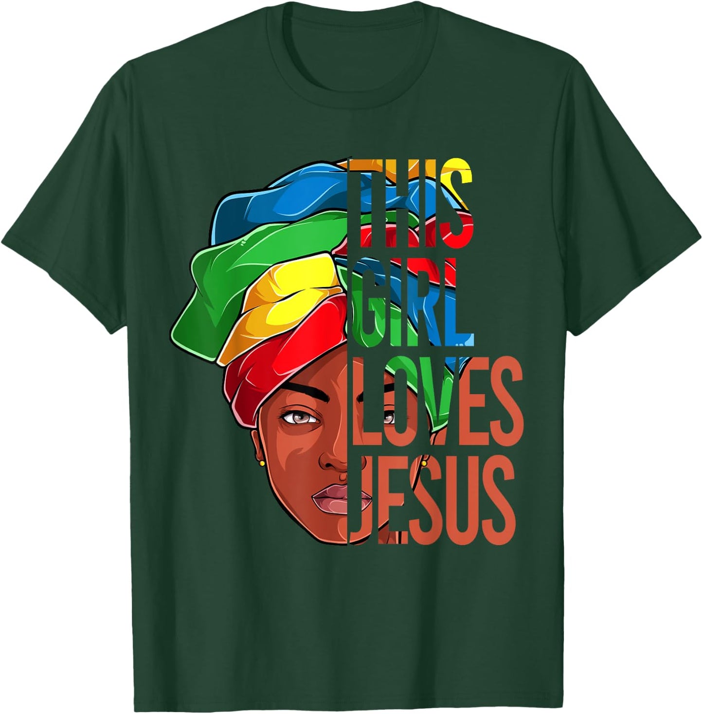 African American Apparel, Girl loves Jesus Christian Black T-Shirt - T-Shirt | Forest