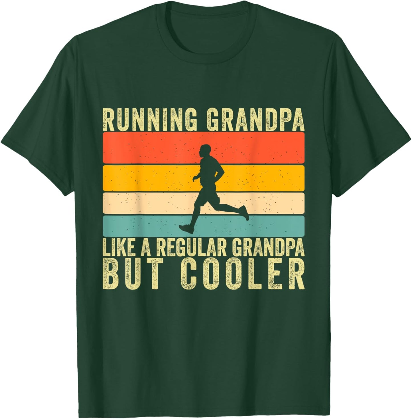 Running Grandpa Father Day Design Runner Grandfather T-Shirt - T-Shirt | Forest